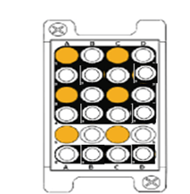 High voltage connector with checkerboarding pinouts